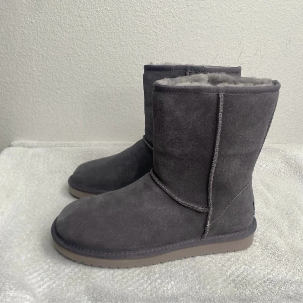 NWOT New Womens Koolaburra by UGG Gray Suede Shearling Lined Boots Size 8 Casual